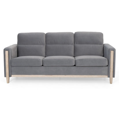 Larb Modern Solid Wood Three-Seater Sofa Couch by Christopher Knight Home