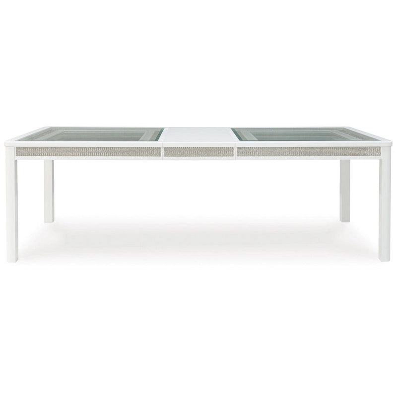Signature Design by Ashley Chalanna White/Green Rectangular Dining Extension Table - 42W x 96D x 30H