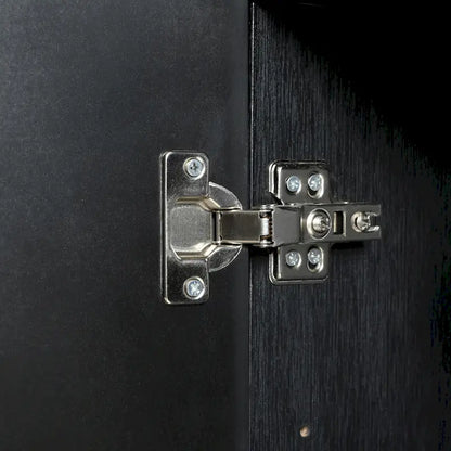 Creative carved 4-door Sideboard Handleless Press-to-Open Design Buffet Cabinet for Dining Room,Living Room, Bedroom, Hallway