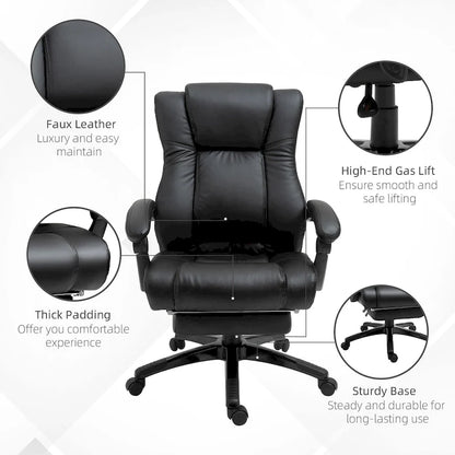 Executive High Back Office Chair Executive Computer Desk Chair with Adjustable Height and Retractable Footrest