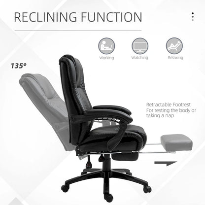Executive High Back Office Chair Executive Computer Desk Chair with Adjustable Height and Retractable Footrest