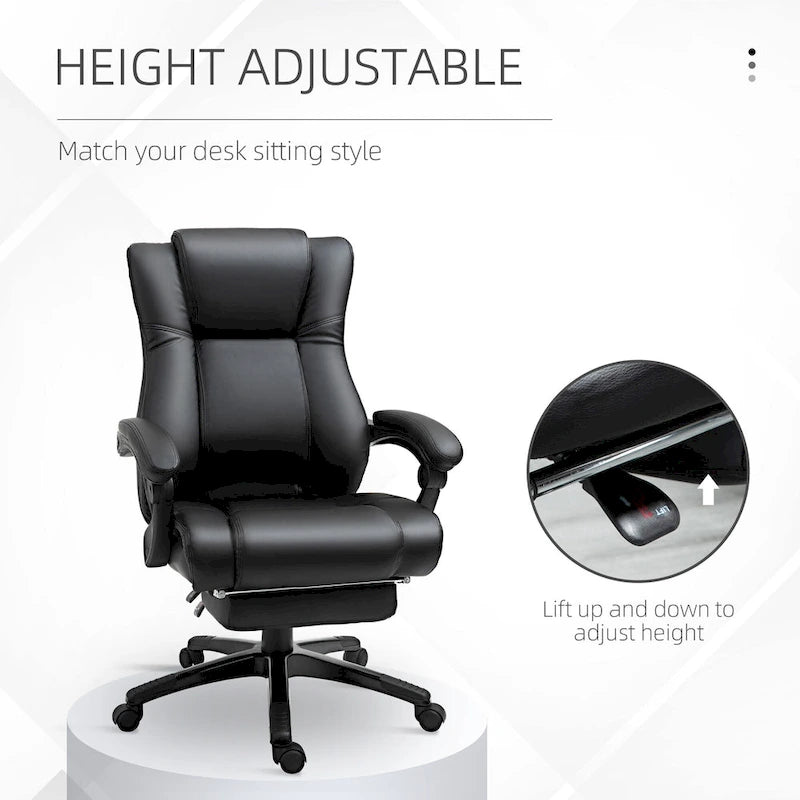 Executive High Back Office Chair Executive Computer Desk Chair with Adjustable Height and Retractable Footrest