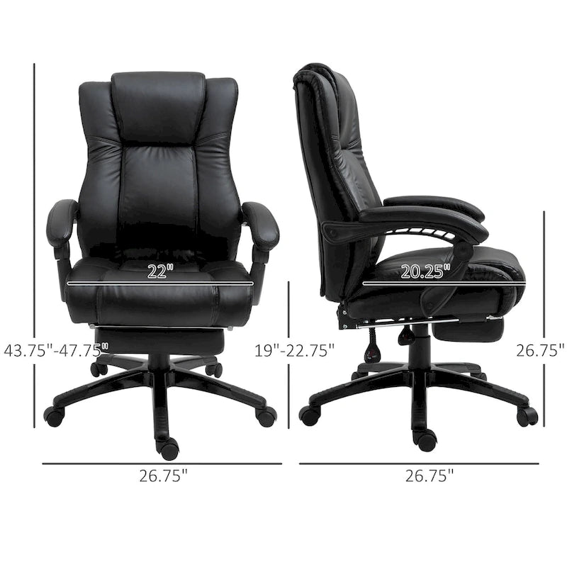 Executive High Back Office Chair Executive Computer Desk Chair with Adjustable Height and Retractable Footrest