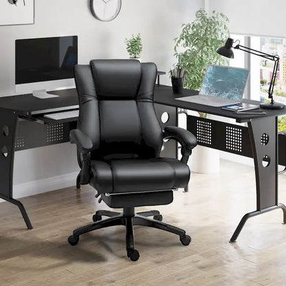 Executive High Back Office Chair Executive Computer Desk Chair with Adjustable Height and Retractable Footrest