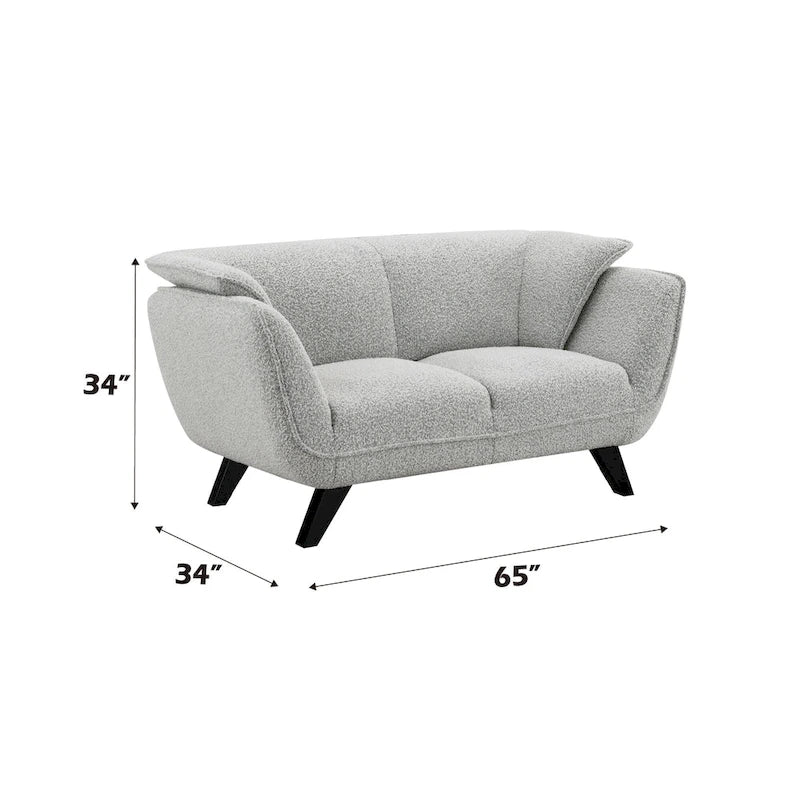 Light Gray Boucle Loveseat