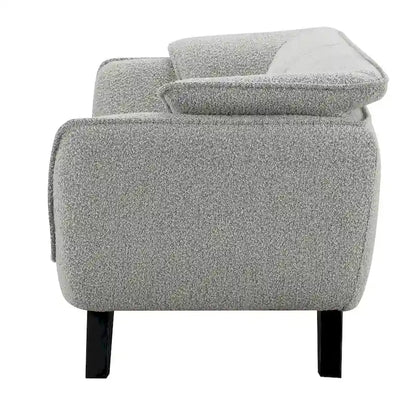 Light Gray Boucle Loveseat