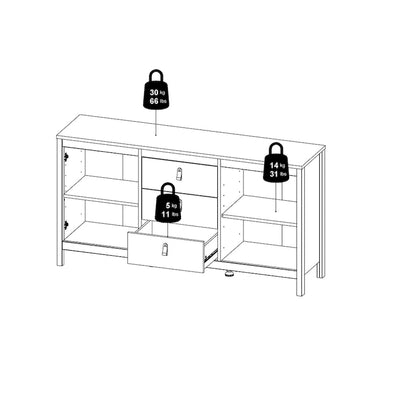 Porch & Den Madrid 2-Door Sideboard with 3-Drawers