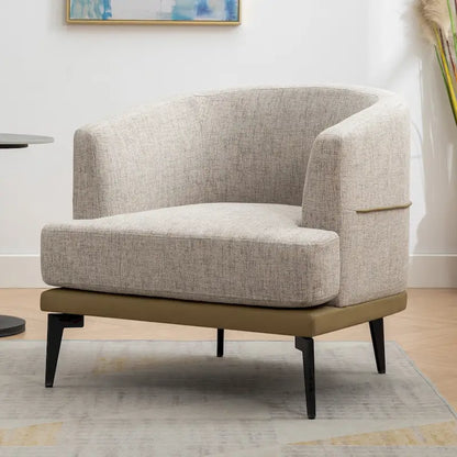 Modern Two-tone Barrel Fabric Chair for Living Room