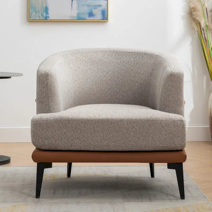Modern Two-tone Barrel Fabric Chair for Living Room