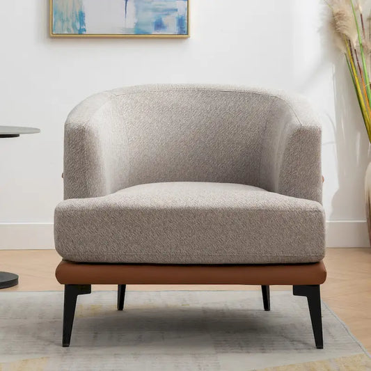 Modern Two-tone Barrel Fabric Chair for Living Room