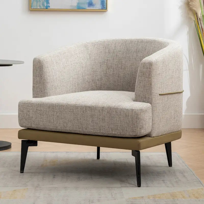Modern Two-tone Barrel Fabric Chair for Living Room