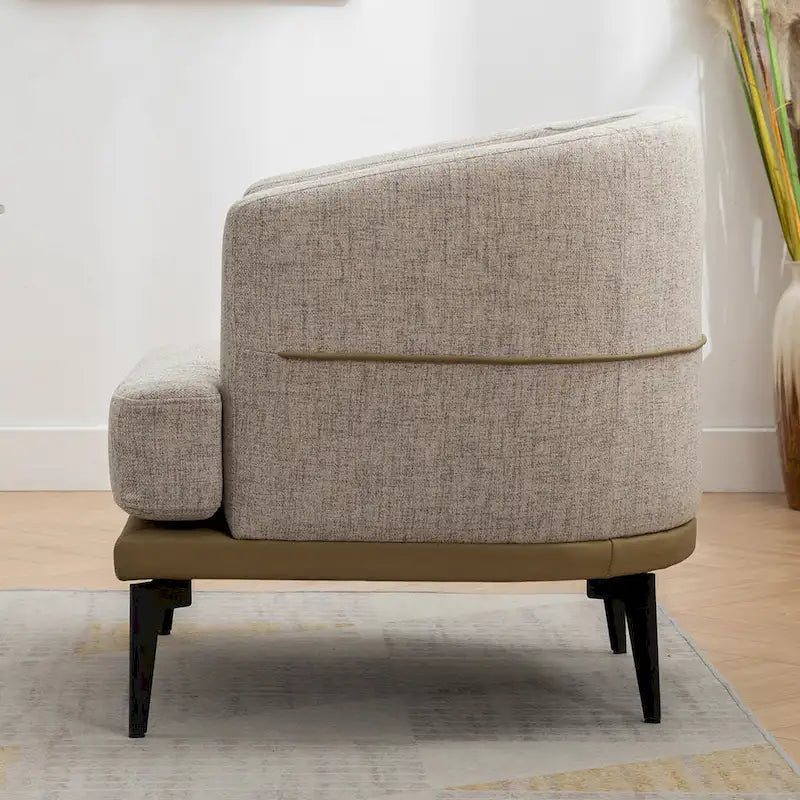 Modern Two-tone Barrel Fabric Chair for Living Room
