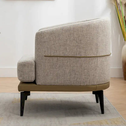 Modern Two-tone Barrel Fabric Chair for Living Room