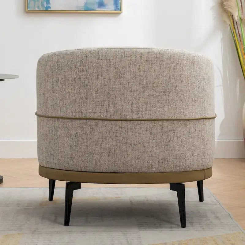 Modern Two-tone Barrel Fabric Chair for Living Room
