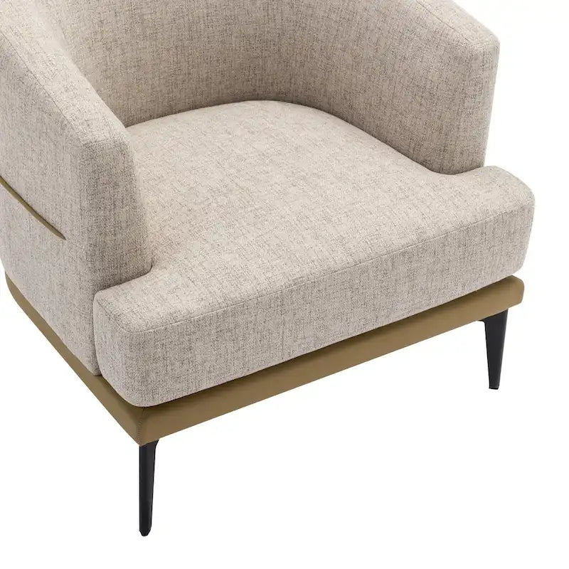 Modern Two-tone Barrel Fabric Chair for Living Room