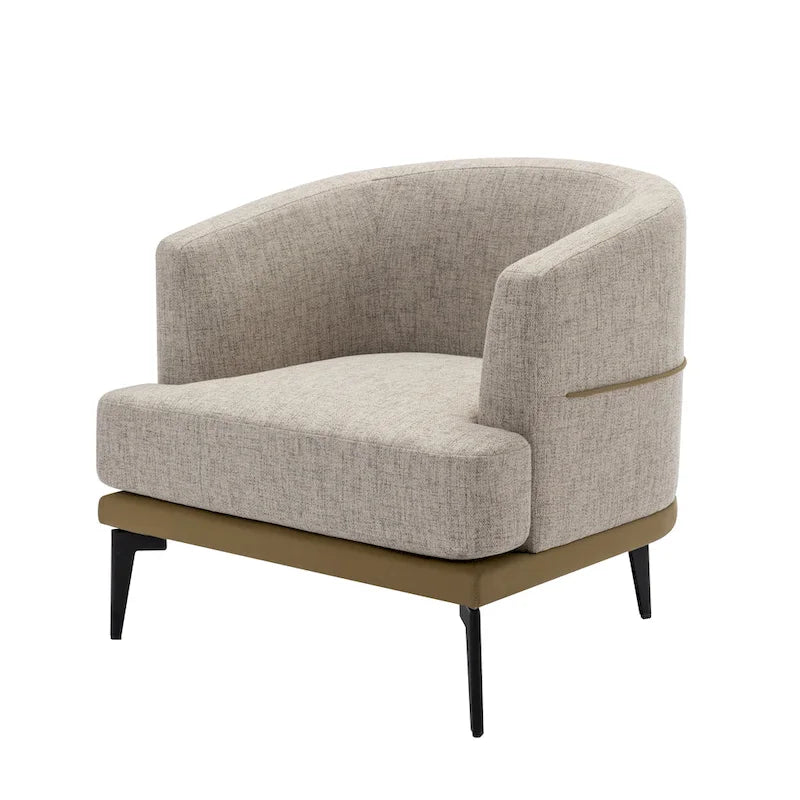 Modern Two-tone Barrel Fabric Chair for Living Room