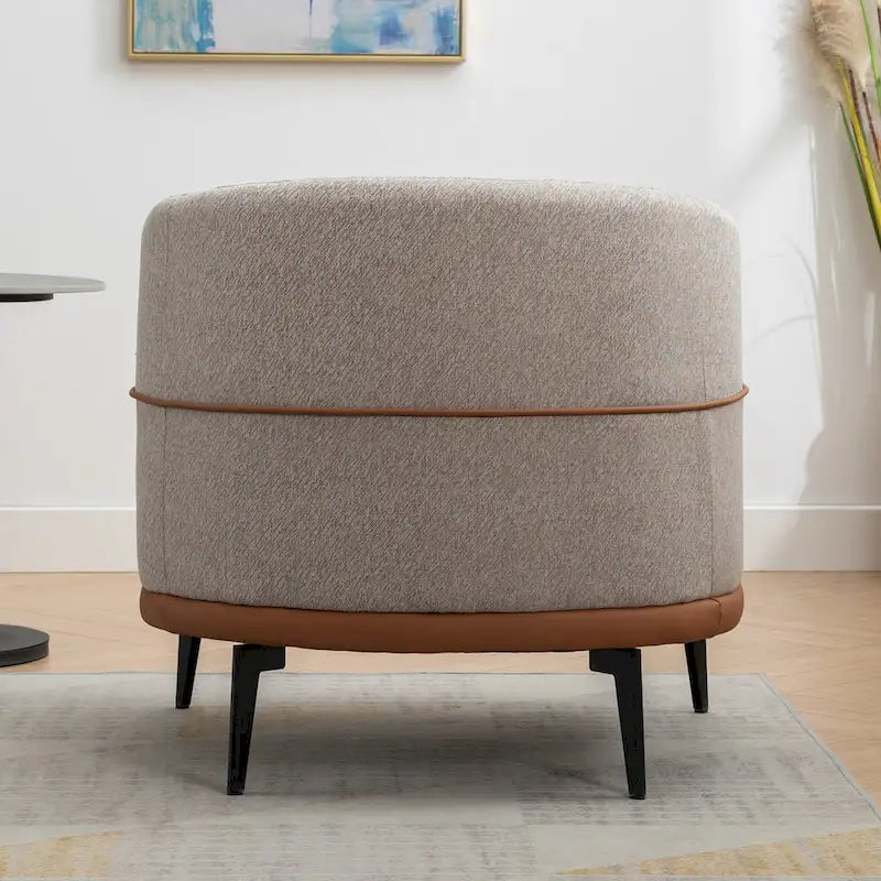 Modern Two-tone Barrel Fabric Chair for Living Room