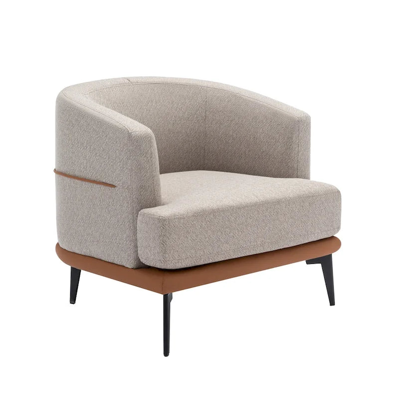 Modern Two-tone Barrel Fabric Chair for Living Room
