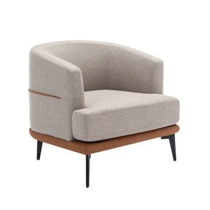 Modern Two-tone Barrel Fabric Chair for Living Room