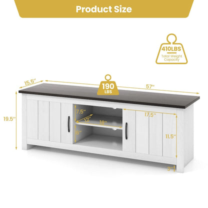 Gymax Farmhouse TV Stand for TVs up to 65 Media Console Center w/