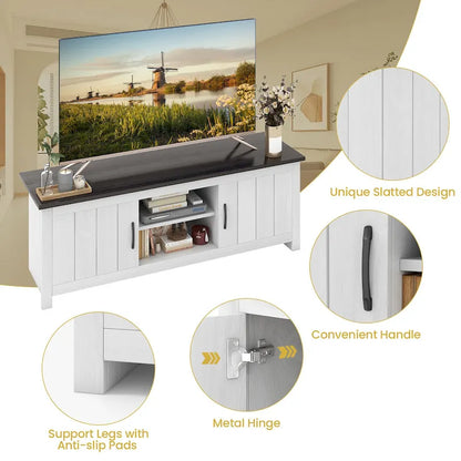 Gymax Farmhouse TV Stand for TVs up to 65 Media Console Center w/