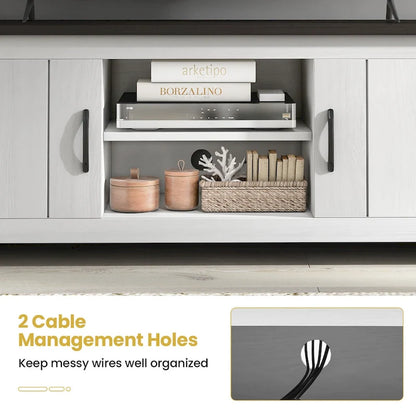 Gymax Farmhouse TV Stand for TVs up to 65 Media Console Center w/