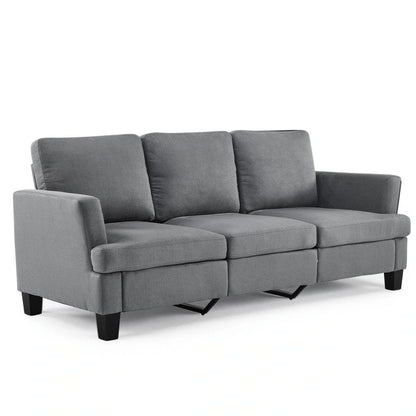 83.5 Upholstered Square Arm Suede Sofa