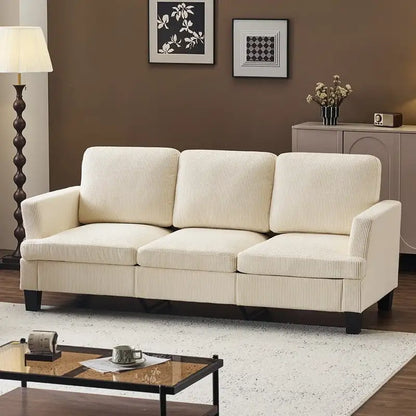 83.5 Upholstered Square Arm Suede Sofa