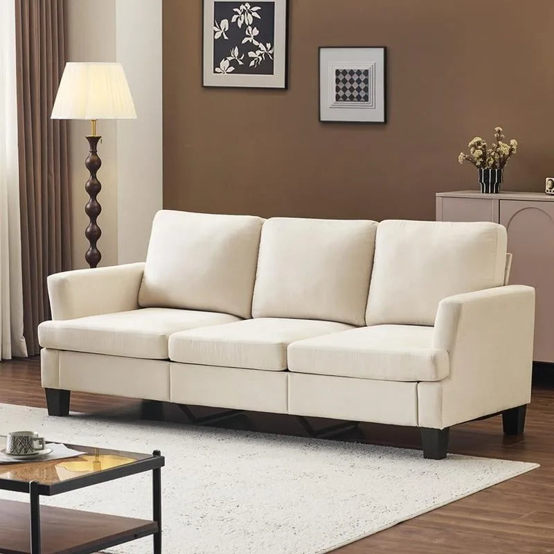 83.5 Upholstered Square Arm Suede Sofa