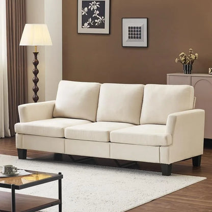 83.5 Upholstered Square Arm Suede Sofa