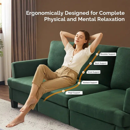 83.5 Upholstered Square Arm Suede Sofa