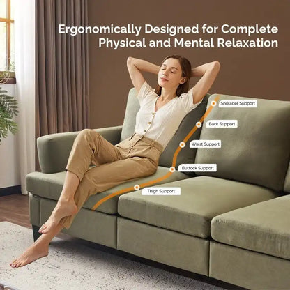 83.5 Upholstered Square Arm Suede Sofa