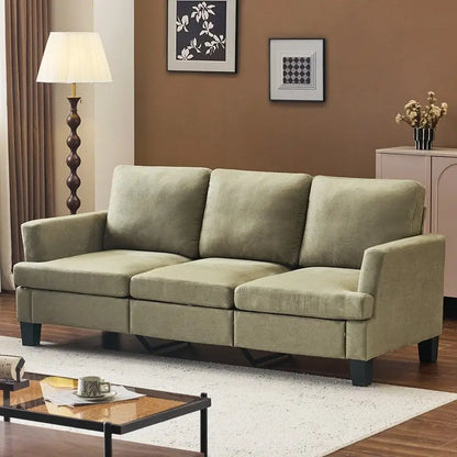 83.5 Upholstered Square Arm Suede Sofa