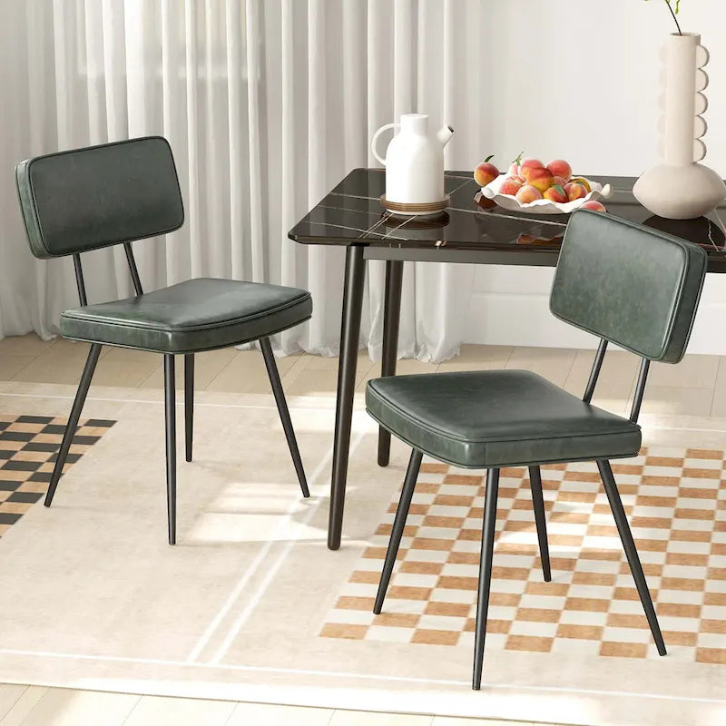 Costway Dining Chairs Set of 2 with PU Leather Cover Filled Sponge - See Details