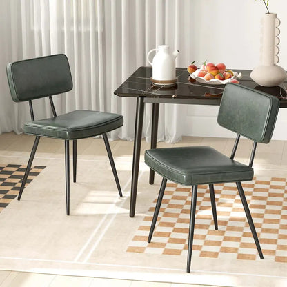 Costway Dining Chairs Set of 2 with PU Leather Cover Filled Sponge - See Details