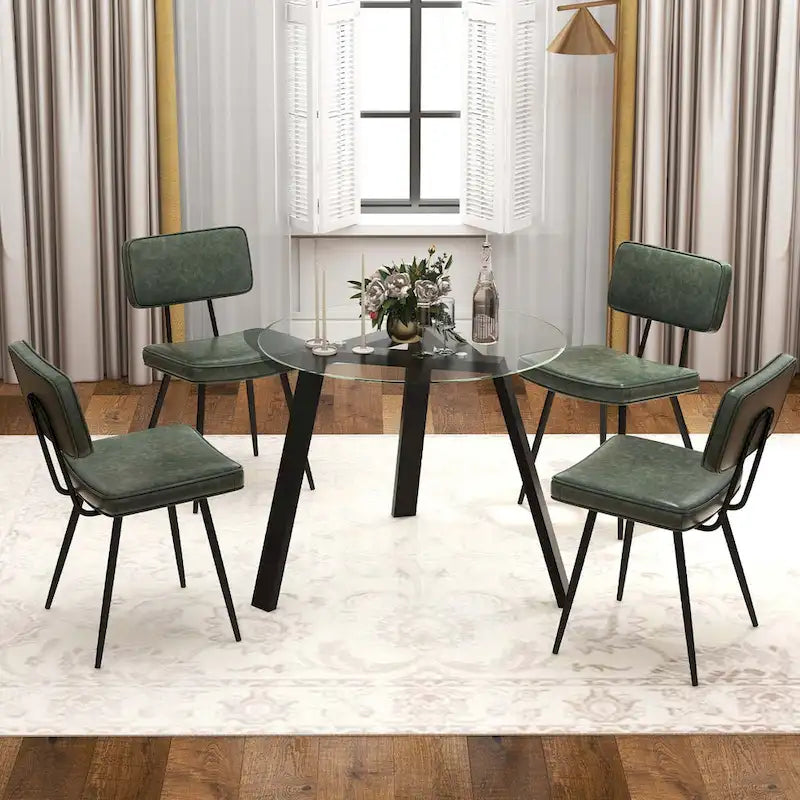 Costway Dining Chairs Set of 2 with PU Leather Cover Filled Sponge - See Details