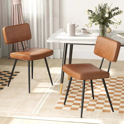 Costway Dining Chairs Set of 2 with PU Leather Cover Filled Sponge - See Details