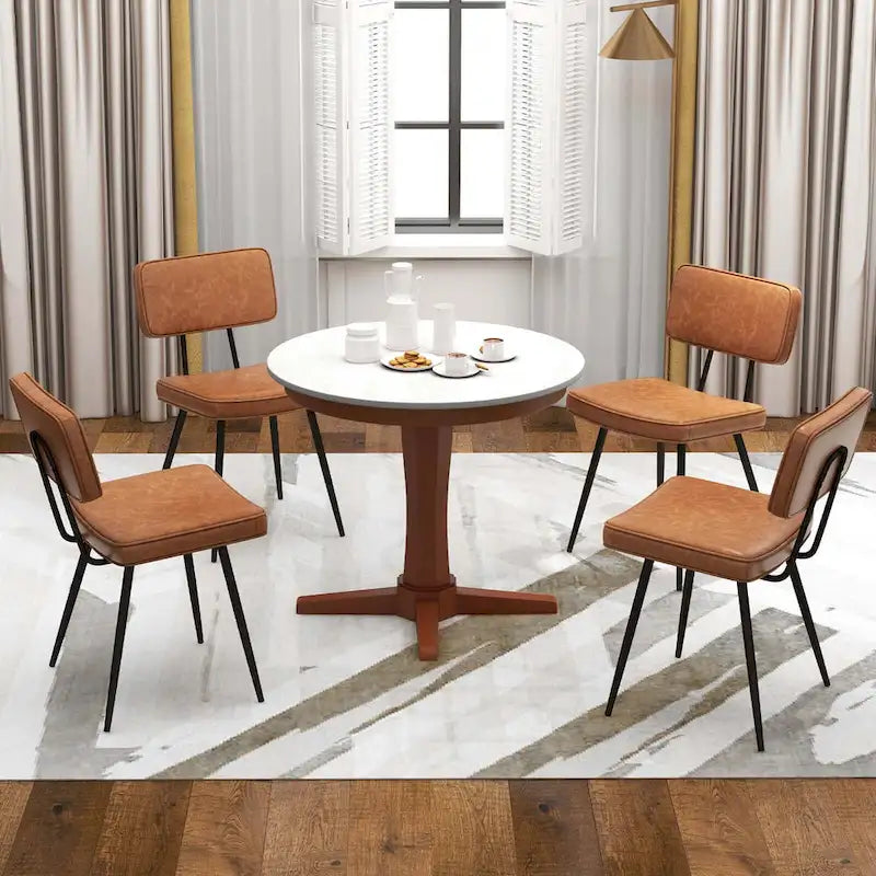 Costway Dining Chairs Set of 2 with PU Leather Cover Filled Sponge - See Details