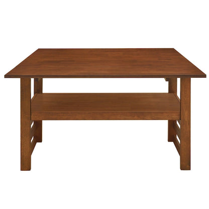 Extendable Wood Dining Table and Chairs Set Mid-Century Modern Dining Table and Chairs Set with 2 Drop Leaves and Storage Shelf