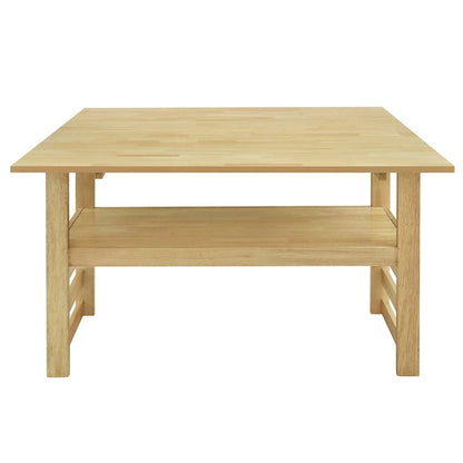 Extendable Wood Dining Table and Chairs Set Mid-Century Modern Dining Table and Chairs Set with 2 Drop Leaves and Storage Shelf