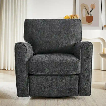Accent Barrel Chair with Side Pockets360 Swivel Office Chair Chenille Armchair for Office