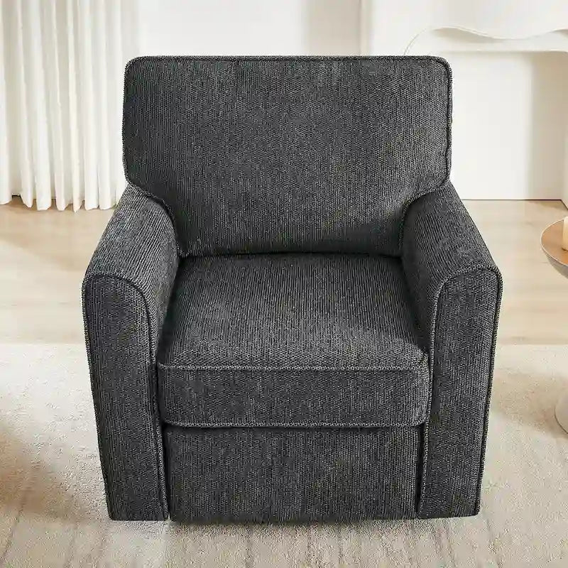 Accent Barrel Chair with Side Pockets360 Swivel Office Chair Chenille Armchair for Office