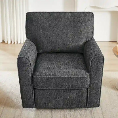 Accent Barrel Chair with Side Pockets360 Swivel Office Chair Chenille Armchair for Office