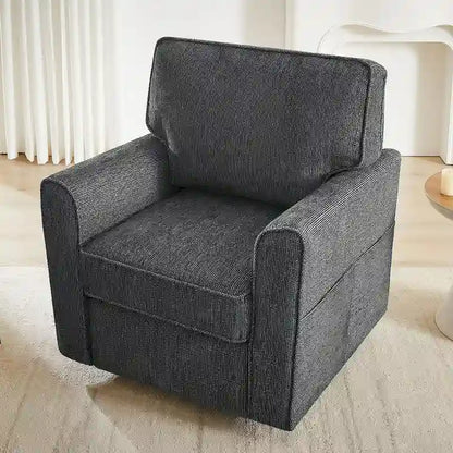 Accent Barrel Chair with Side Pockets360 Swivel Office Chair Chenille Armchair for Office