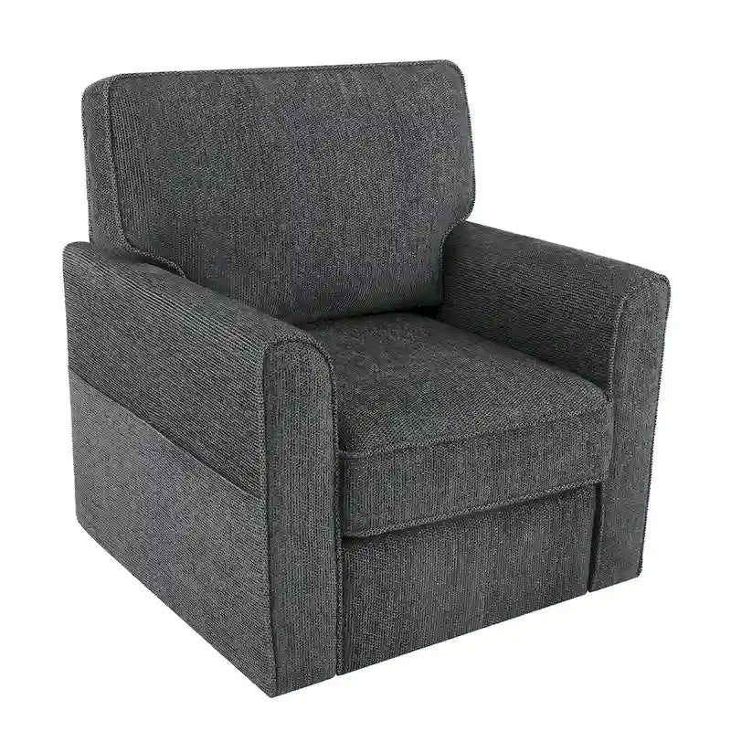 Accent Barrel Chair with Side Pockets360 Swivel Office Chair Chenille Armchair for Office