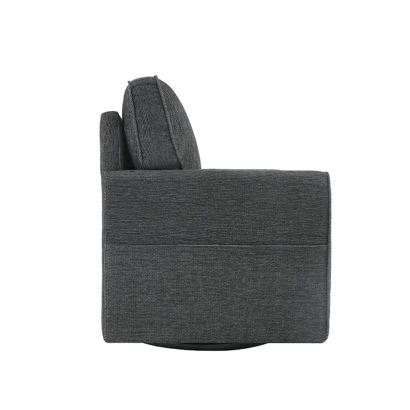 Accent Barrel Chair with Side Pockets360 Swivel Office Chair Chenille Armchair for Office