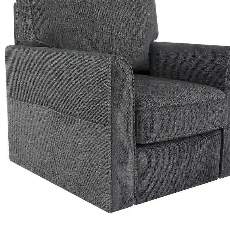 Accent Barrel Chair with Side Pockets360 Swivel Office Chair Chenille Armchair for Office
