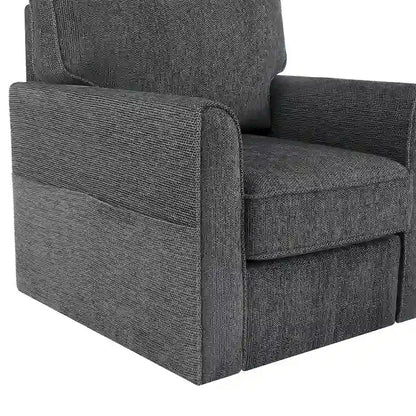 Accent Barrel Chair with Side Pockets360 Swivel Office Chair Chenille Armchair for Office