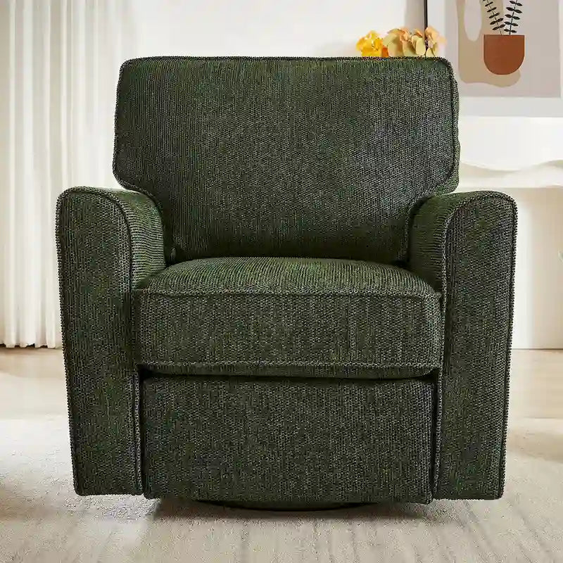 Accent Barrel Chair with Side Pockets360 Swivel Office Chair Chenille Armchair for Office