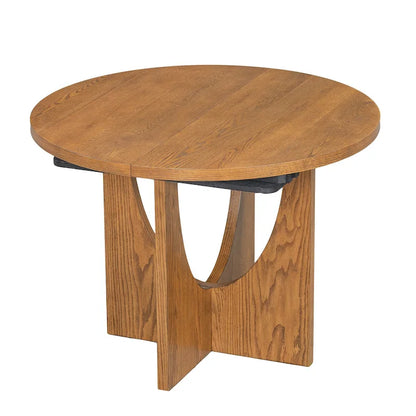 Modern 5-Piece Round Dining Table with 16.2 Removable Leaf